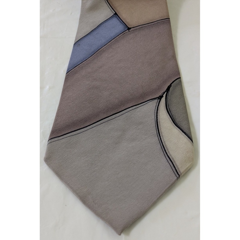 Vintage Robert Daskal Chicago Hand Painted Silk Tie Art Deco Abstract 56x4